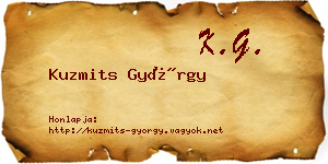 Kuzmits György névjegykártya